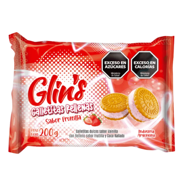 Galletitas Glins Rellenas Frambuesa x 200 grs.