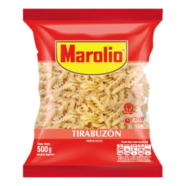 Fideos Tirabuzón Marolio x 500 grs