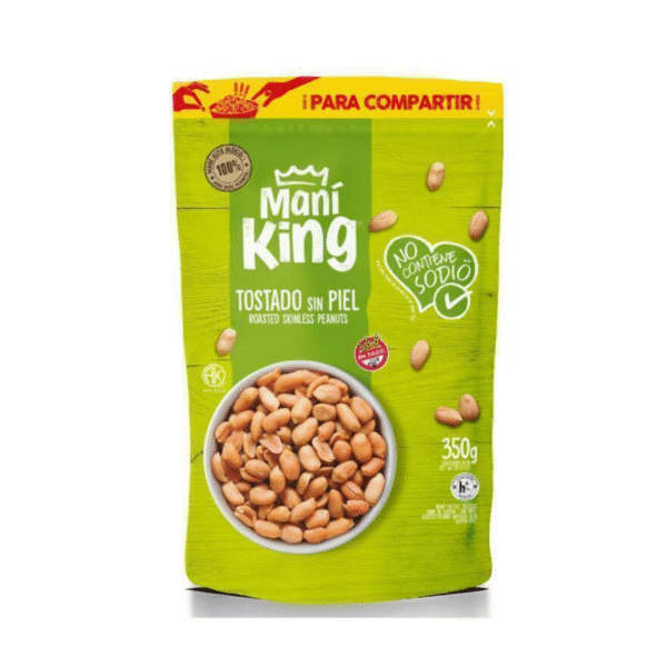 Mani King Mani Tostado Sin Piel Bajo en Sodio x 350 grs.